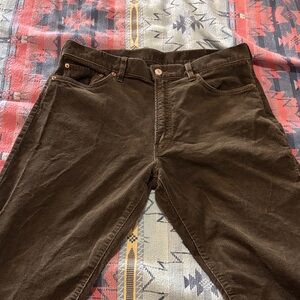 Buck Mason Ford Standard 10 oz stretch cords, 34 x 34, dark olive corduroy